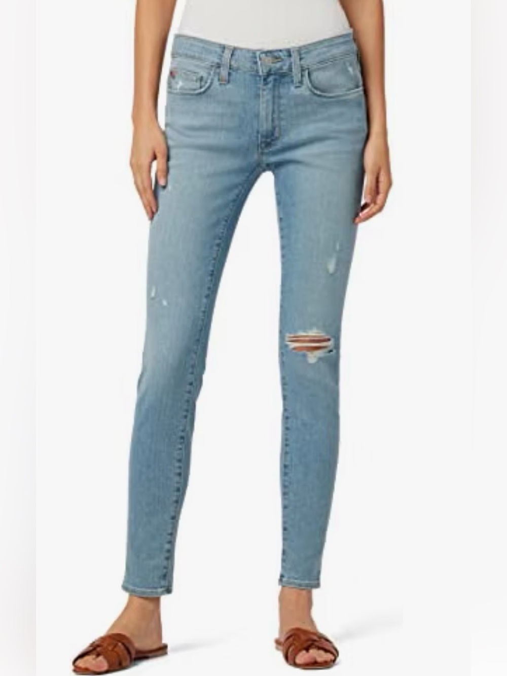 Hudson Women’s Krista Skinny Crop Ankle distressed denim jeans size 29 VGUC
